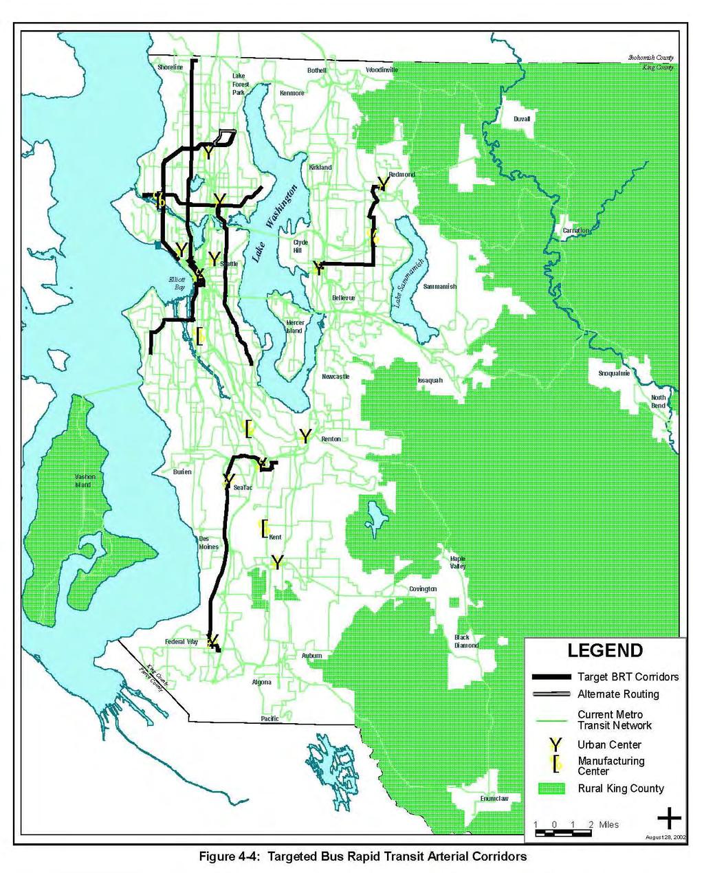 Review of Plans Pertinent to the Federal Way Transit Extension Source: King County Metro, 2002.
