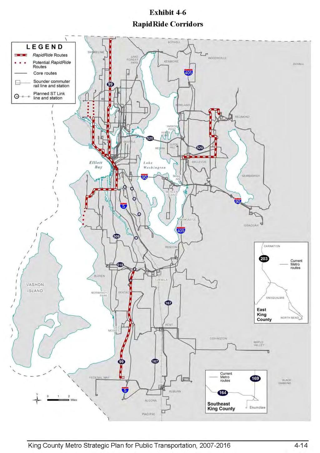 Review of Plans Pertinent to the Federal Way Transit Extension Source: King County Metro, 2007.