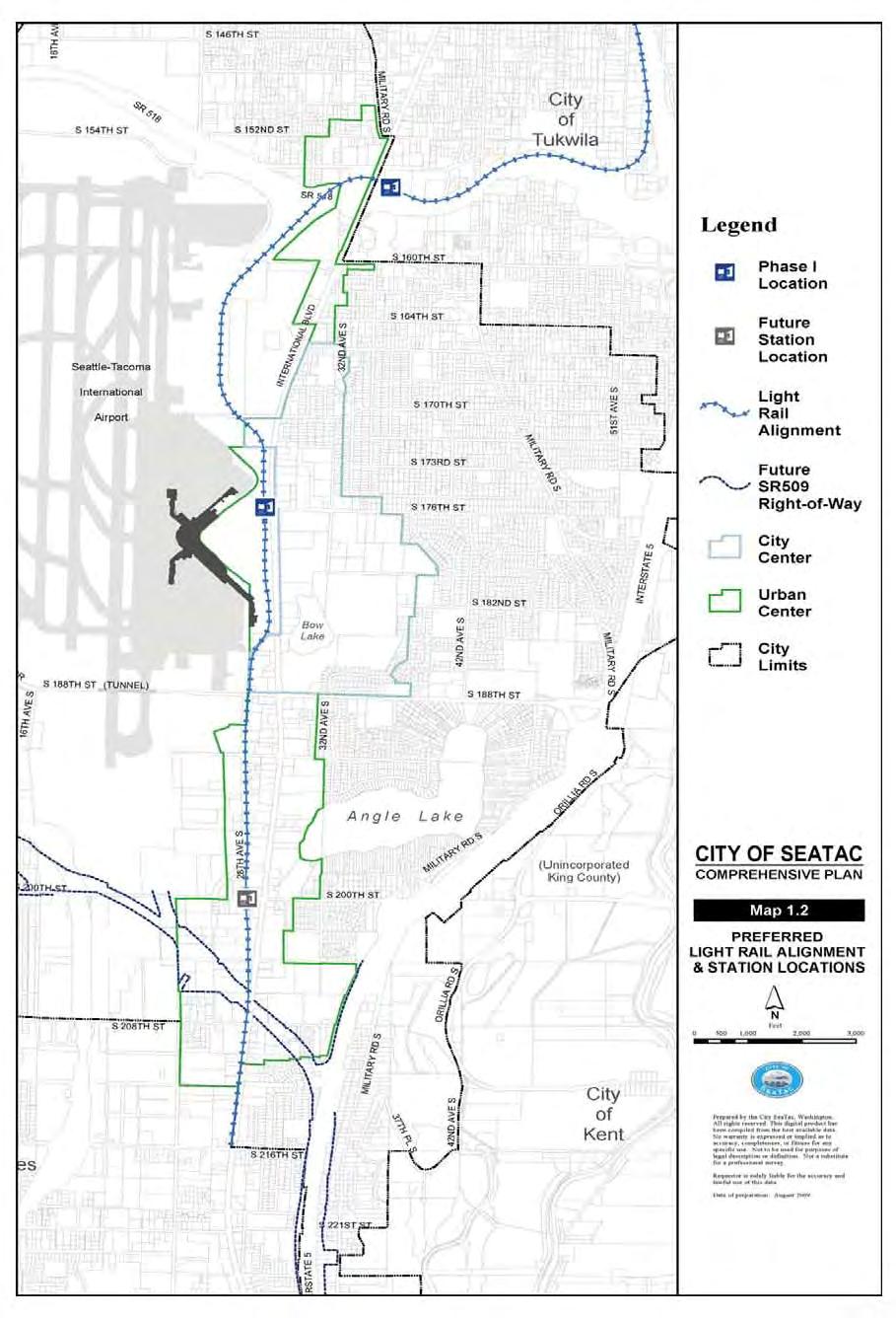 Review of Plans Pertinent to the Federal Way Transit Extension Source: City of SeaTac, 2011.