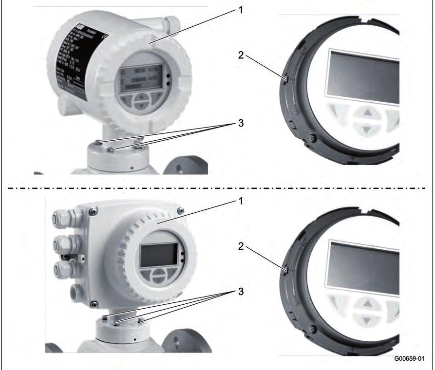 mounting position, the LCD display or transmitter housing can be