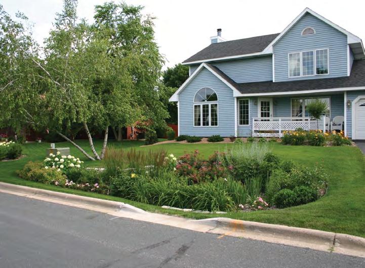 RAIN GARDEN Rain gardens present an opportunity for infiltration in a low spot of a property.