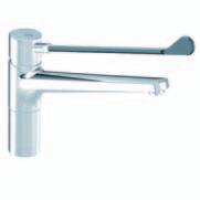 Single lever mixer 1/2 The complementary range for the washbasin area. The smaller cartridge and lower flow rate make it the perfect solution for an additional sink unit in a professional environment.