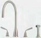 MIXER WITH U SPOUT AND RINSE TITAN 4876 FOUR HOLE SINK MIXER WITH C SPOUT AND RINSE