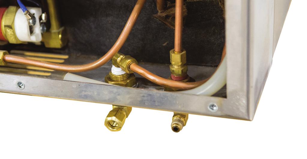 WATER CONNECTION Connect to cold water line, 1/4" (6.35 mm) hose. DO NOT CONNECT TO HOT WATER SOURCE! Waterline pressure should be 30 psi (205 kpa) minimum. Use included 1/4" PVC water line.