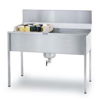 marine feet Prewash table with overflow pipe A hanging