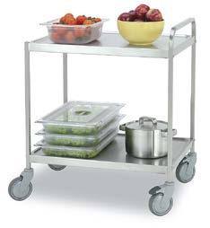 Maximum load of 2 tiered trolleys is 80 kg and that of 3 tiered 120 kg.