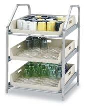 counters etc. Capacity is six baskets. The two upper guide rail sets are angled for easy access to cups and glasses. Frames are in stainless steel complete with polypropylene guide rails.