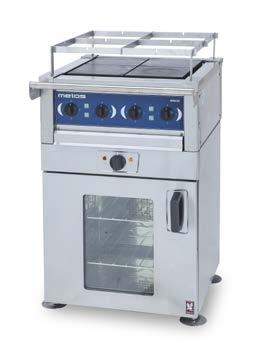 Metos Minor It is easy to keep the range clean, as the hinged hotplates of the range can be lifted up and