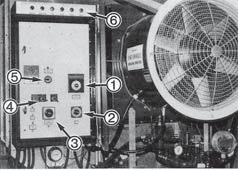 Most of the fi nes that entered the air plenum dropped into the discharge auger. The remainder could be easily swept into the auger. FIGURE 7. Fan Housing: (1) Fan, () Burner.
