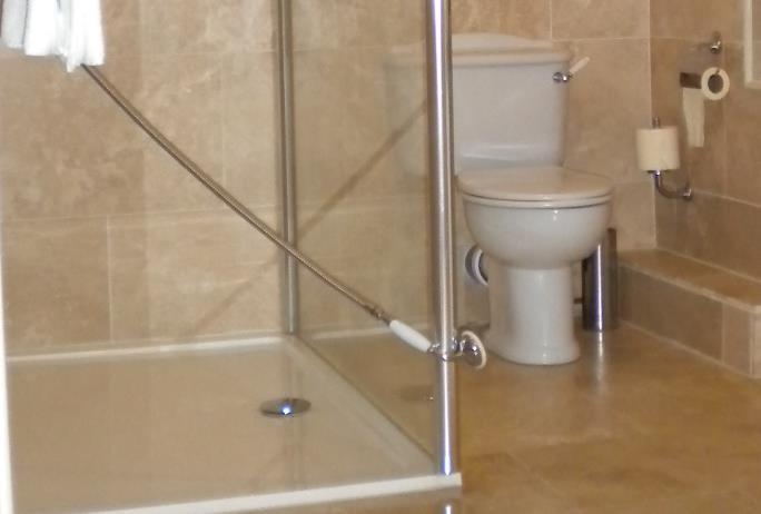 Figure 7: Fixed shower screen in use The restraining ring