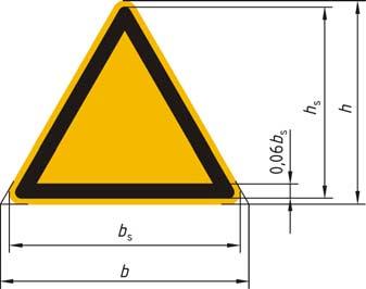 7.4 Warning signs Figure 3 Background colour: Triangular band: Graphical symbol: Border: yellow black black yellow or white The