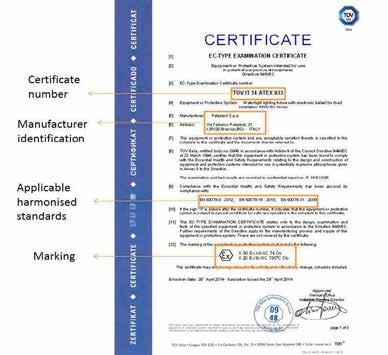 7.2.4 EUTYPEEXAMINATION CERTIFICATE As seen in the previous paragraphs, for the equipment of GROUP I