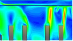 1, convection flow generated by heat sources is the dominating flow and determines the air flow pattern in a room with diffuse