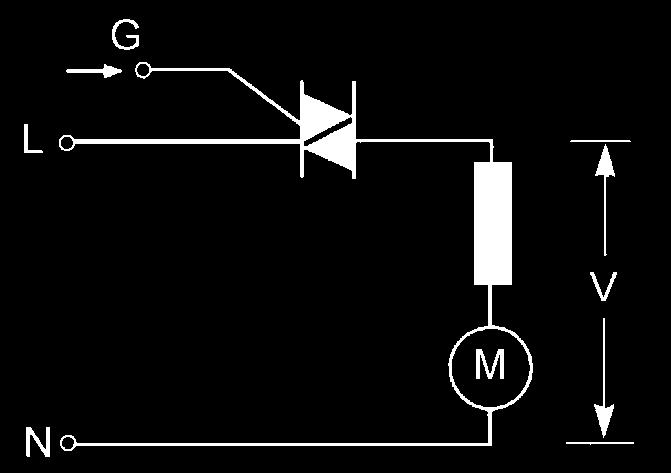 The technique used consists of a "phase division" performed by the Triac. A Triac is a bi-directional electronic switch.
