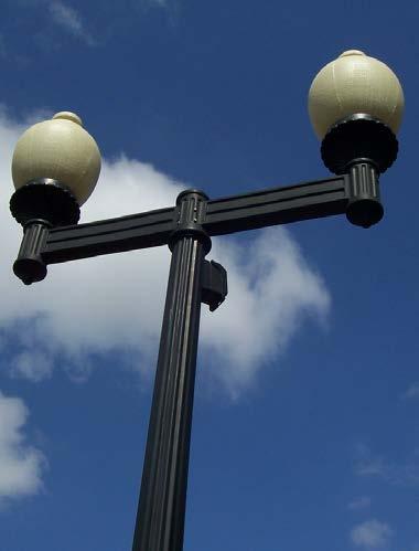 except on the site of the light source. Commercial Lighting The height of lamp posts should be designed to be proportional to the width of the street.