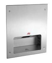 0197-1-93 TURBO-Dri HIGH SPEED HAND DRYER Quick drying under 12 seconds. Heavy-duty, one piece satin stainless steel cover. Adjustable air velocity and temperature.