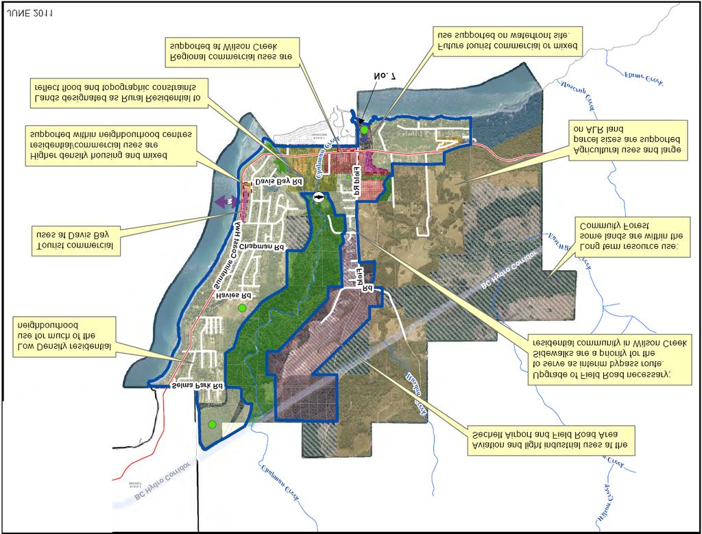 Selma Park/Davis Bay/Wilson Creek land use plan (see Schedule C for details)