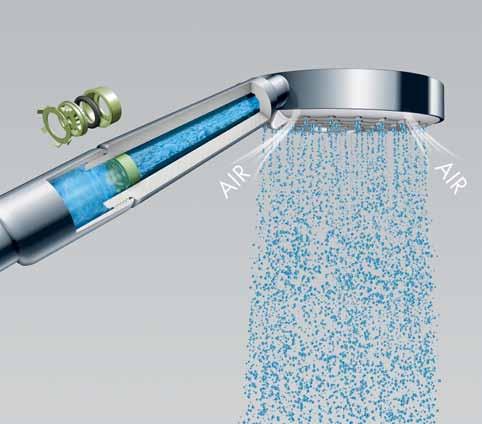 One of our major innovations is AirPower technology: water jets mixed with air turn into a gentle rain shower or a powerful