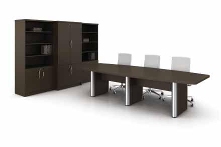 A credenza with lateral fi le and storage cabinet provides storage for fi les and doubles as an additional worksurface. Collaborate. Conference. Meeting now in session.