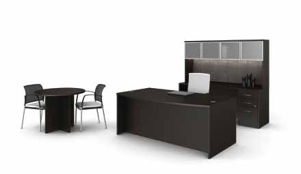 all your day-today necessities at your fi ngertips. Maximize your potential. Organize. Simplify. A P-table complete with a tabletop grommet provides a comfortable and convenient working space.