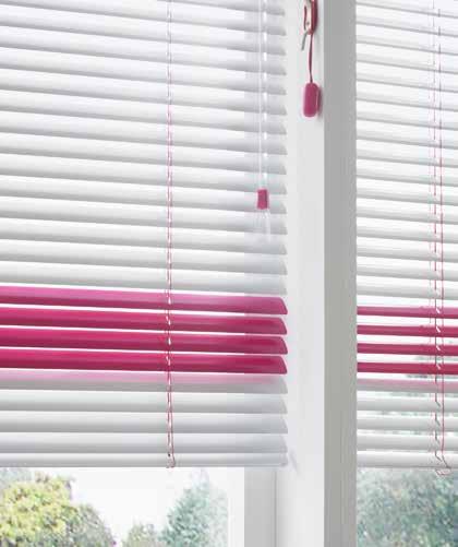 1 VENETIAN BLINDS 1 Offering light control in a range of fashionable colours, our made to measure Aluminium Venetian blinds are