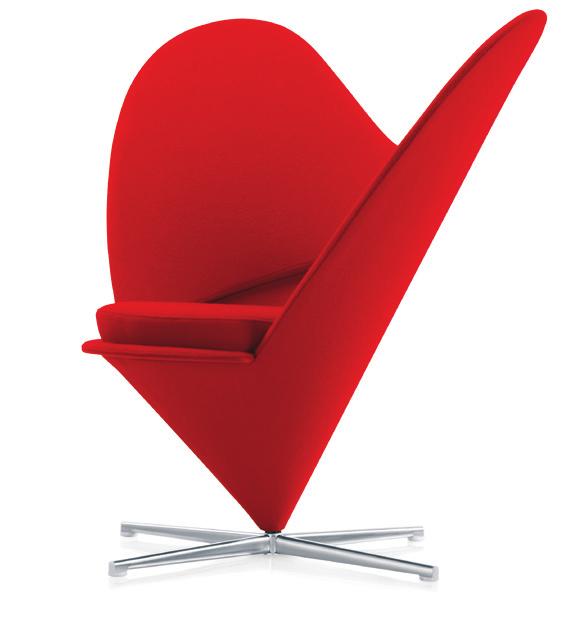 In spite of its extravagant appearance, the Heart Cone Chair is