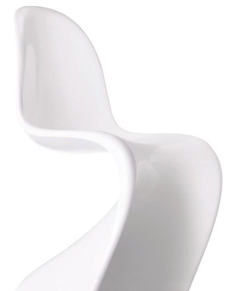 True to the original, the Panton Chair Classic is available with a lacquered finish in black, white or red.