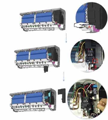 52 Bosch Climate 5000 AA Series Split Type Ductless Air Conditioner / Heat Pump Service Manual 9.1.5 How to Remove the PCB (Fig. 68) Step1: Press A to remove the terminal cover.
