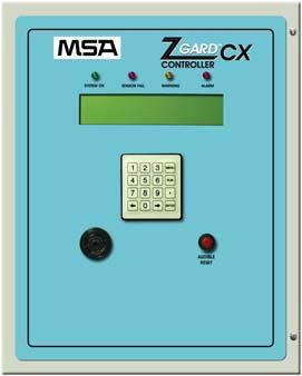 Z Gard CX Controller 5 Microprocessor-based alarm monitoring system designed to interface with remote MSA Z Gard sensors Simplicity/ Ease of Use Programmable operating parameters organized by menu