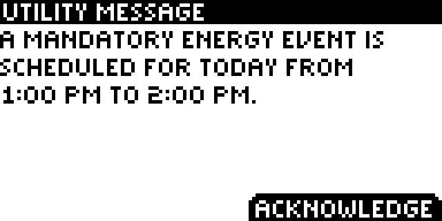 Utility Text Messages Your utility may send text messages to your thermostat to provide information.