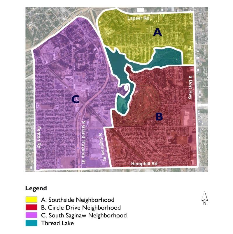 THREAD LAKE Neighborhoods The 3 neighborhoods surrounding Thread Lake are actively engaged in their community, and