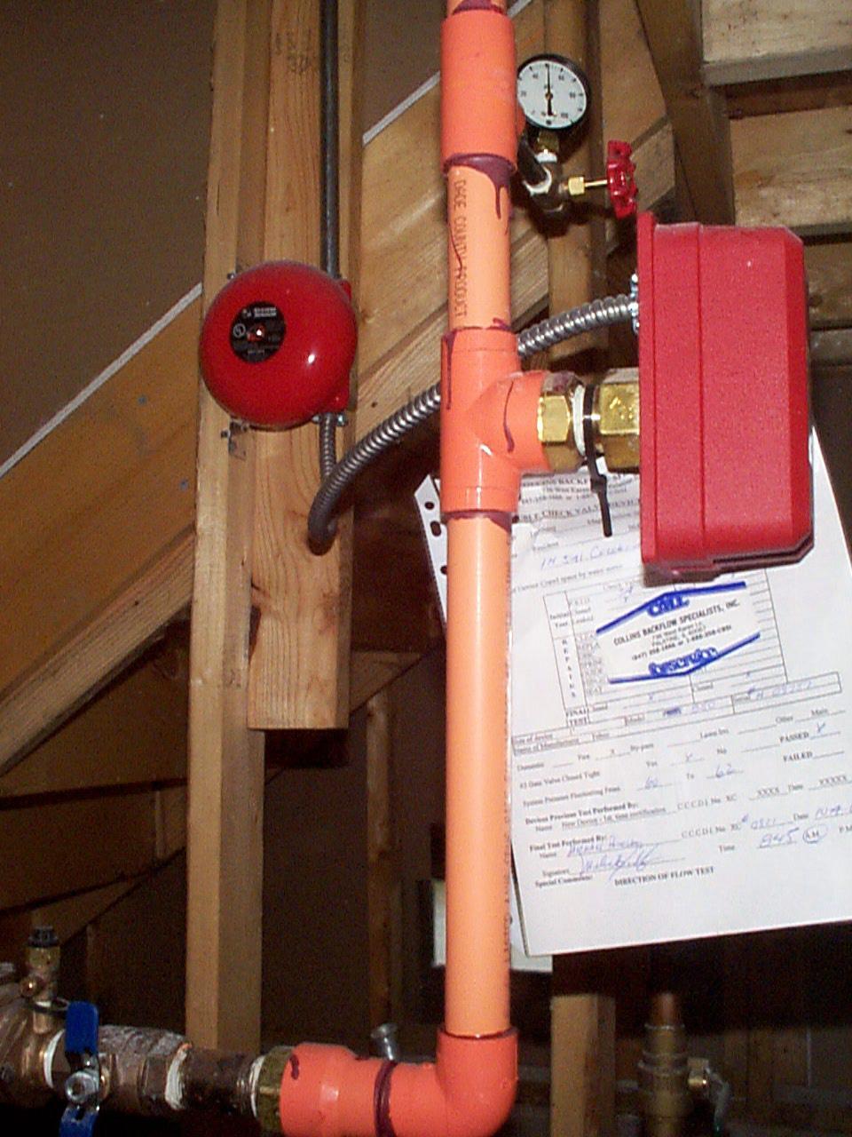 Typical Sprinkler Installation System Riser (separate tap) Plastic pipe Installed along with electric, plumbing, and heating and