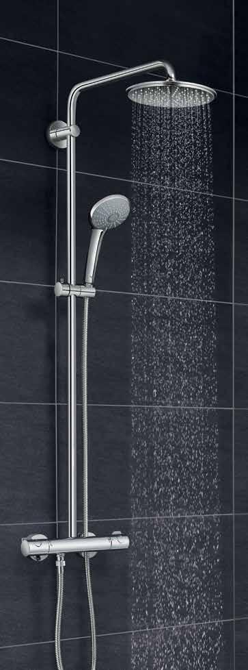 THERMOSTATIC SHOWER SYSTEM DIVERTER SHOWER SYSTEM Shower Outlets Shower components that water flows from such as shower head or hand shower Adjustable Slide Bar Allows the user to adjust the height