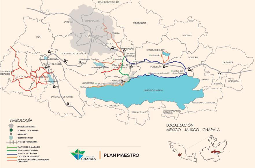MÓNICA SOLÓRZANO GIL, GABRIEL MICHEL ESTRADA Figure 1: Location of greenway projects The Master Plan Vía Verde del Mariachi 1 seeks to recover the memory of the old railroad route whose aim was to