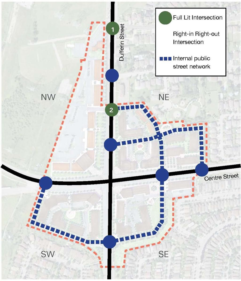 Figure 13: Access Points and Roads Demonstration Concept Network Further Study Area Further Study Area Subject to evaluation as a full movement intersection through a Tertiary Plan The Street