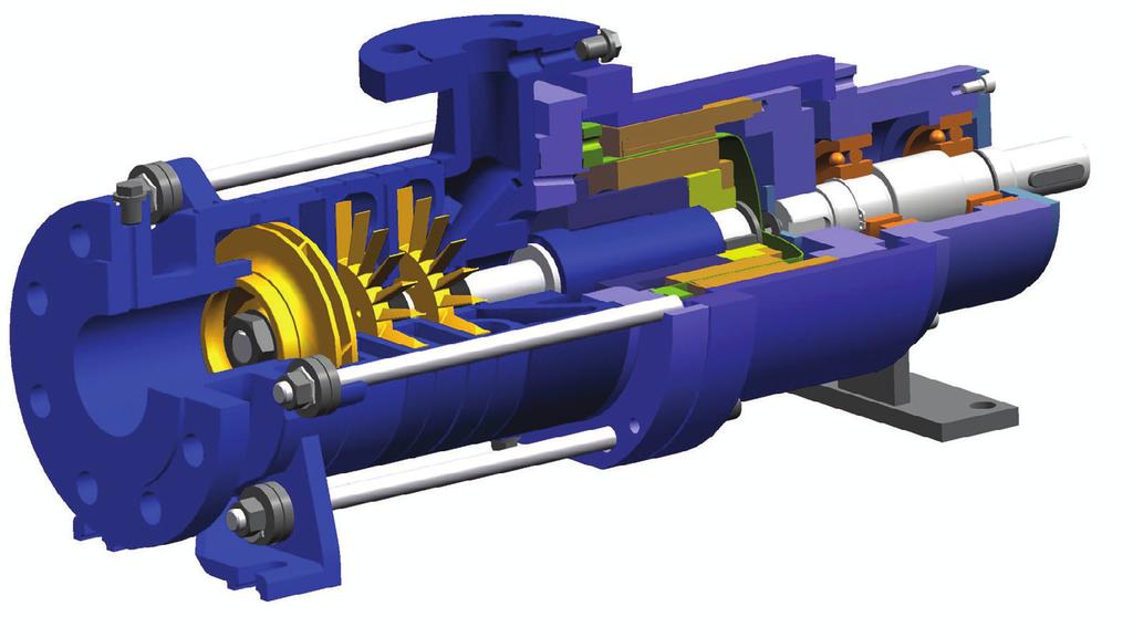 Multifunction pump for handling gaseous liquids in process engineering Pumping liquids with a high gas content can be problematic, causing sharp losses in head and flow or even total cessation of