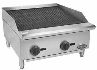 Chefmate by Globe Gas CHARBROILERS RADIANT Charbroiler with heavy-duty stainless steel radiants for maximum heat distribution Available in 24" and 36" widths High performance, 35,000 BTUs per