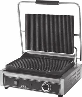 Globe Bistro Series 10" SANDWICH GRILLS Single grill cooking surface 10" wide Double grill has continuous 18" wide bottom plate and two 8.