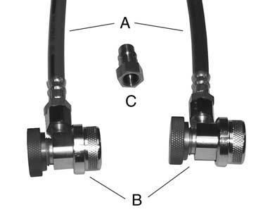 Introduction R-134a Accessories Figure 4: R-134a Accessories A Service Hoses Red and blue hoses with shut-off adapters for your 1090ST unit to connect to the vehicle.