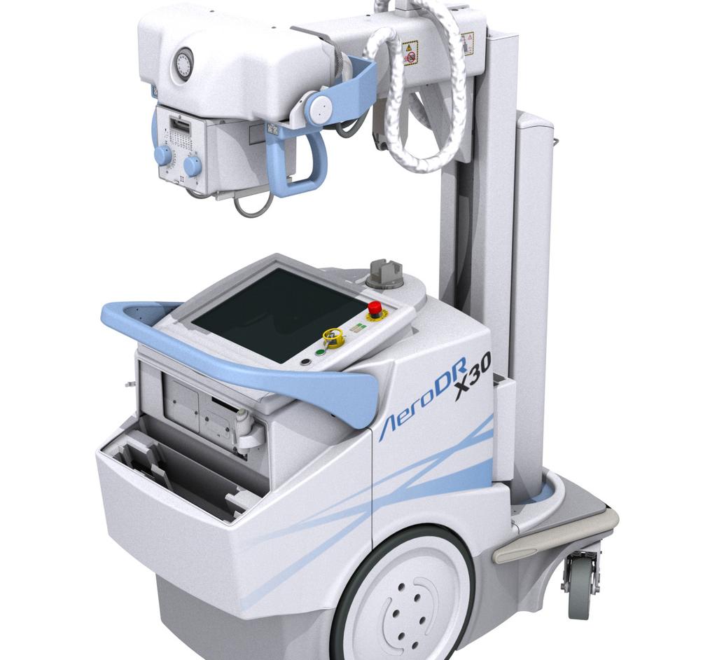 AERODR X30 2 SPEED UP YOUR WORKFLOW COMMUNICATION WITH THE HOSPITAL NETWORK IS COMPLETELY WIRELESS Not all X-ray exams can be performed in the X-ray room itself.