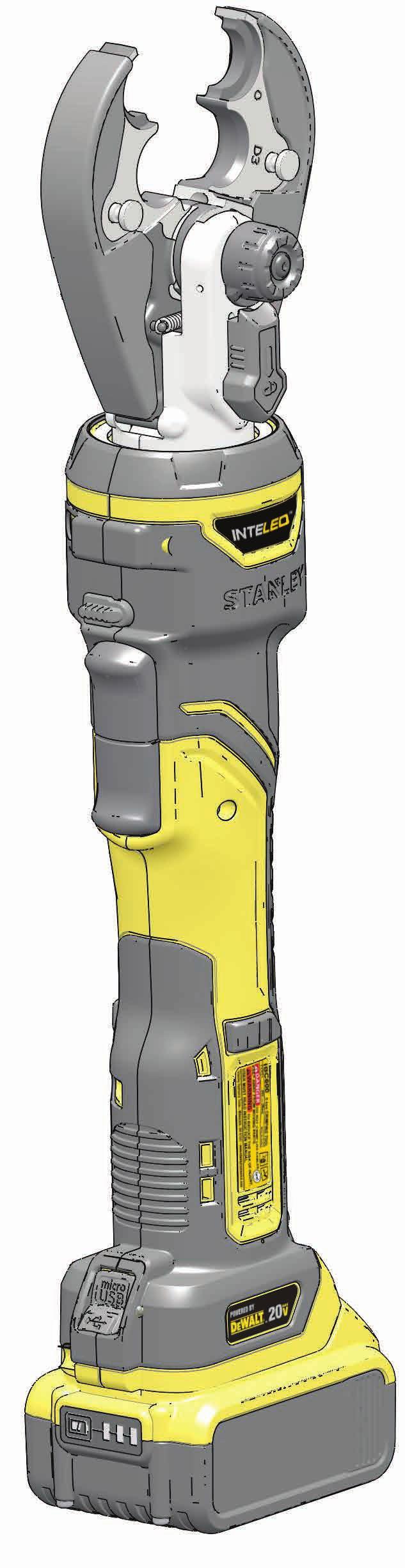 WHAT IS THE IBC600? TOOL ANATOMY The IBC600 is a battery powered 6-Ton in-line crimping tool with interchangeable crimping jaws.