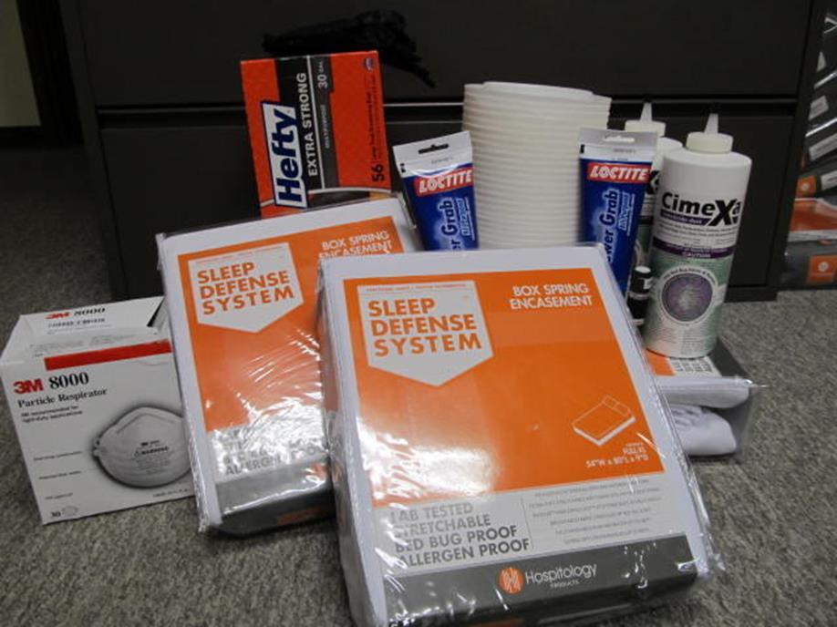 Tools for DIY bed bug eradication Flashlight Garbage bags/totes Mattress encasements Sealant/Caulk Monitoring device(s) Vacuum Clothes
