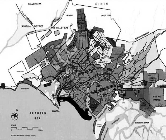 Figure 1: Map of Karachi showing the Clifton beach i.e. the study area.