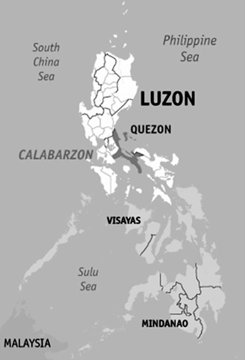 THE CATASTROPHIC EVENTS OF LATE 2004 The province of Quezon in eastern Luzon, part of the Philippines (figure 3) was hit by several typhoons and storms all in a span of three weeks in 2004.