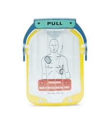 These special purpose pads, when installed in the HeartStart OnSite, suspend the defibrillator s ability to deliver a shock and activate its training mode, enabling the user to run any of eight