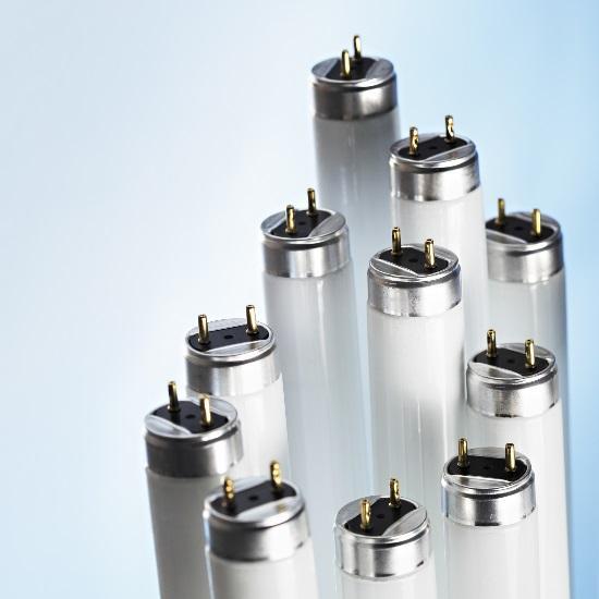 Fluorescent Lamps A type of lamp that s a tube of mercury gas with electrodes at both ends.