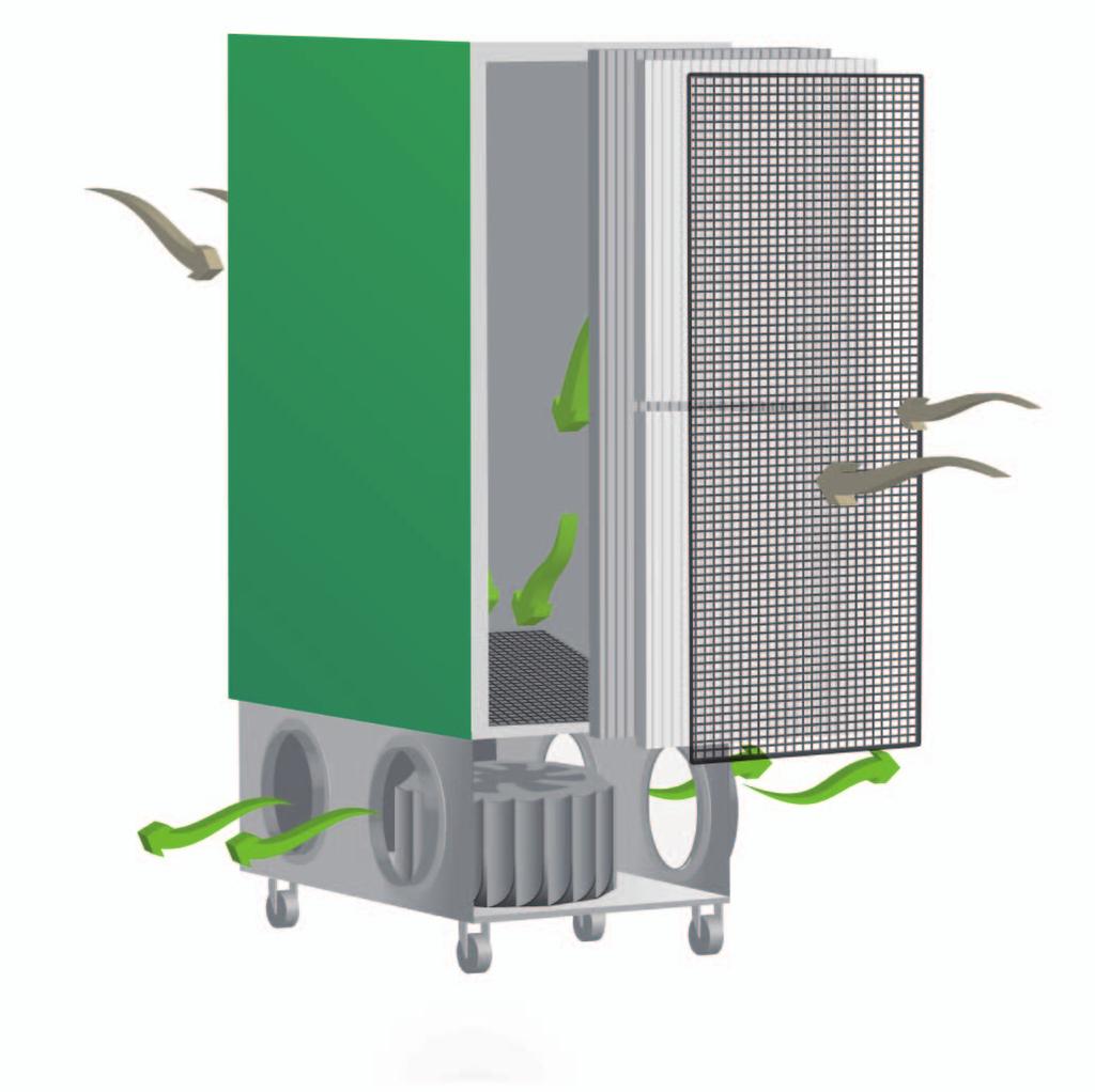 Camer is characterised by high-effi ciency cleaning, By taking the existing ventilation, the temperature conditions of energy saving and almost silent operation.