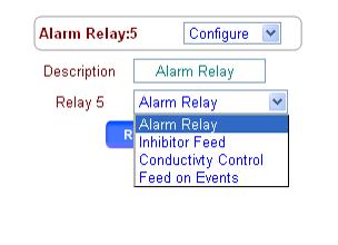 Controls Configure 3 of 4 Select Configure to repurpose Alarm Relay:5 to another inhibitor, bleed or timed event control In this example we re re- purposed Relay 5 to be a 2 nd inhibitor feed.
