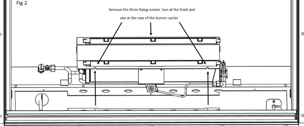 480 HD MAINTENANCE INSTRUCTIONS Maintenance To Remove The Burner Carrier Assembly Remove the glass panel as described on page 9 of the users instruction section.