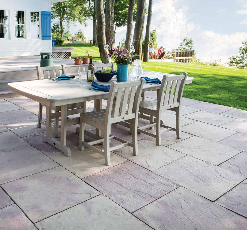 24x24 Flagstone shown in Slate Gray. 24x24 & LINEAR FLAGSTONE Smooth is chic.